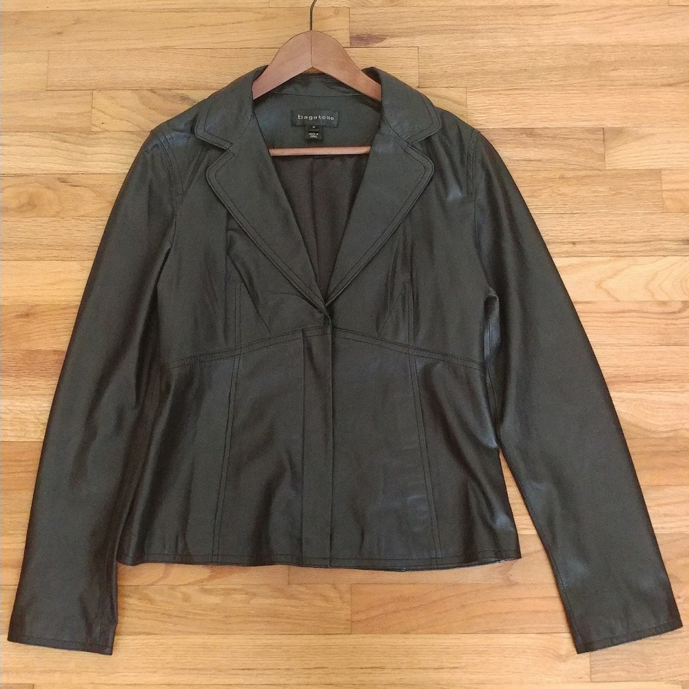 Bagatelle black leather blazer size 10